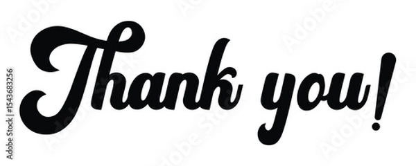 Fototapeta Thank You Lettering and Confetti Sign – Handwritten Brush Script and Vintage Typography Vector illustration.