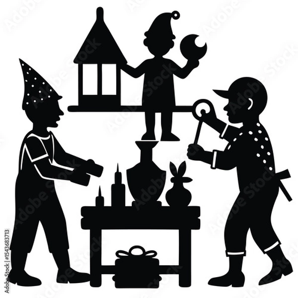 Obraz female runner silhouette in the rain splashing water