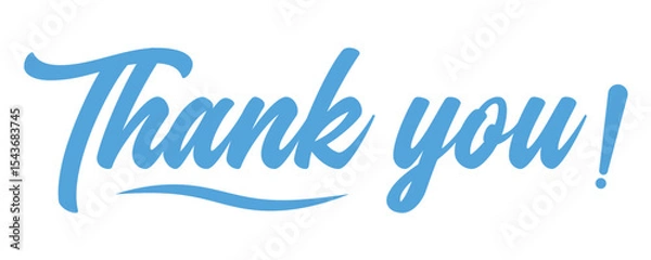 Fototapeta Thank You Lettering and Confetti Sign – Handwritten Brush Script and Vintage Typography Vector illustration.