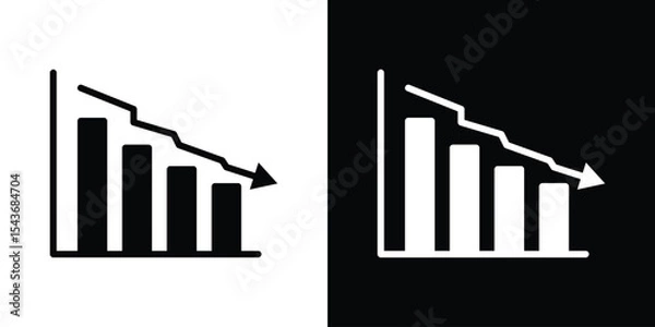Fototapeta Reduction chart icon collection. line stroke icon. EPS 10