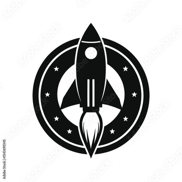 Fototapeta Vector illustration of a rocket.