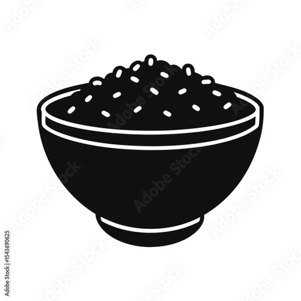 Fototapeta Vector illustration of a bowl of a red caviar
