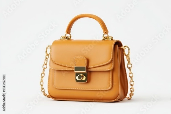 Obraz Brown Purse with Chain Strap and Gold Accents
