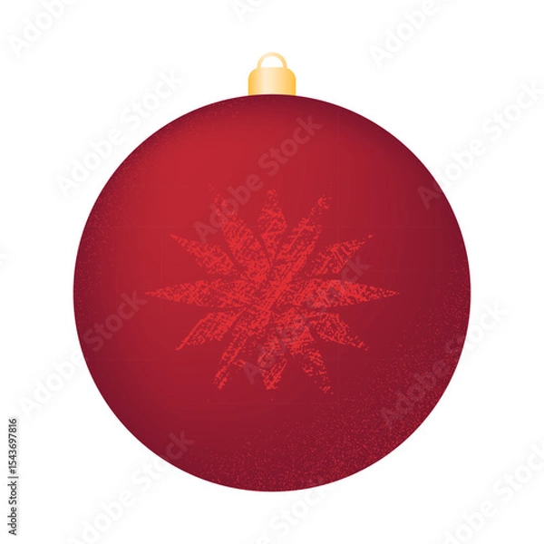 Obraz Christmas and New Year decoration on the tree in the form of a red ball. Vector illustration