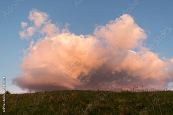 Fototapeta Red clouds at sunset