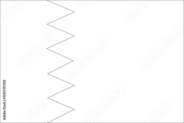 Fototapeta Bahrain flag outline with black and white color.
