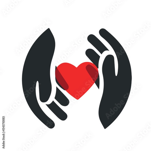 Obraz hands with heart icon, silhouette style
