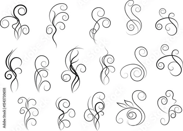 Obraz Elegant Swirls and Flourishes Decorative Design Elements for Creative Projects