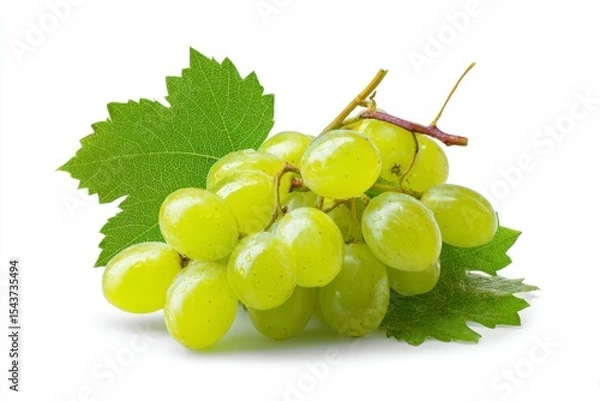 Fototapeta Green Grape Bunch Isolated