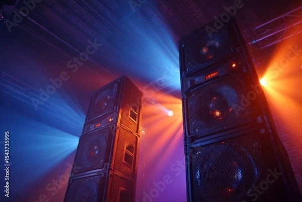 Fototapeta Speaker System with Stage Lighting