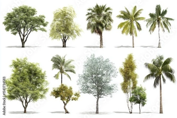 Fototapeta Different Type Tree Illustration