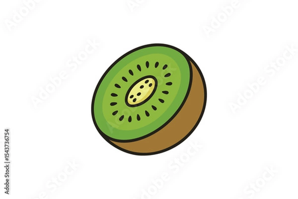 Fototapeta hand drawn kiwi fruit doodle style illustration