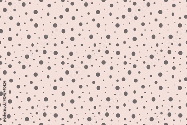 Obraz Beautiful seamless pattern of gray uneven polka dots on  delicate pink background. Abstract spots. For backgrounds, wallpapers, textiles, packaging, or  website.
