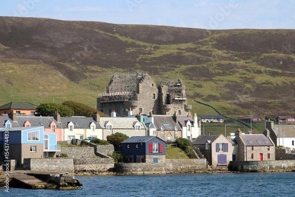 Fototapeta General view of Scalloway, Shetland, from the west.