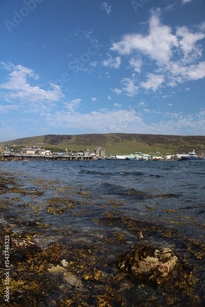 Fototapeta General view of Scalloway, Shetland, from the west.