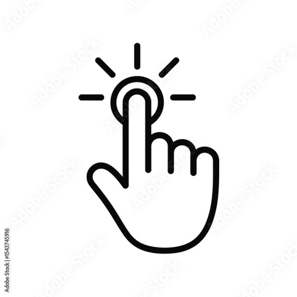Obraz Hand pressing button icon touchscreen interface