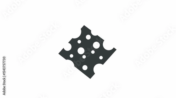 Fototapeta Cheese Icon. Vector isolated editable black and white linear illustration of a slice of Cheese.