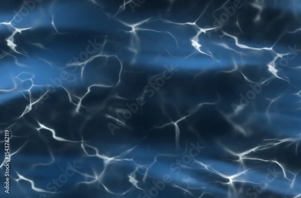 Fototapeta A mesmerizing abstract background featuring underwater light reflections on a dark blue surface. Mimics ripples and shimmering light patterns found in swimming pools or deep ocean water