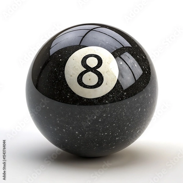 Obraz Black eight ball billiards pool ball isolated on white background