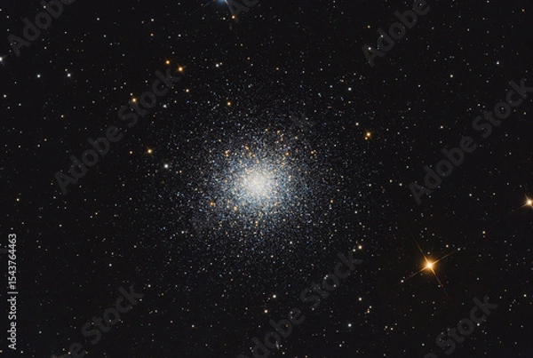 Obraz Globular cluster of stars called Messier 13 in Hercules constellation, taken with amateur telescope.