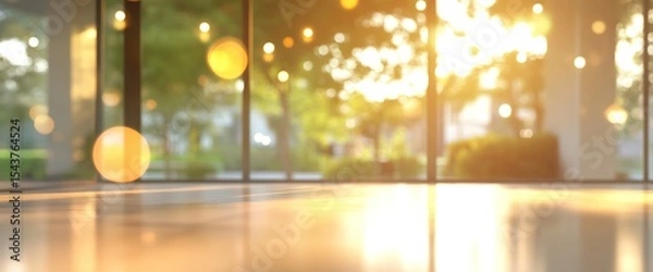 Obraz Blurred office background with a modern conference room interior, blurred bokeh effect.