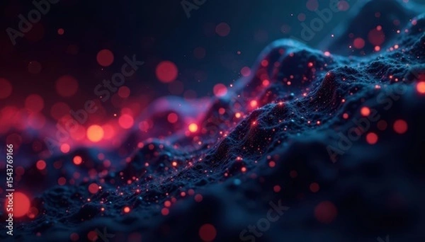 Obraz Abstract black digital noise; chaotic data streams , stream, high-tech, illustration