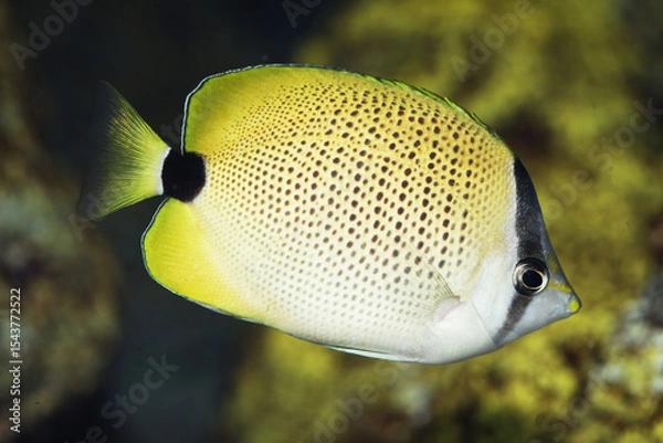 Obraz  millet butterflyfish (Chaetodon miliaris) endemic to Hawaiian Islands and Johnston Atoll