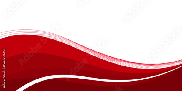 Fototapeta Vector red line background curve element with white space for text and message design, overlapping layers, vector