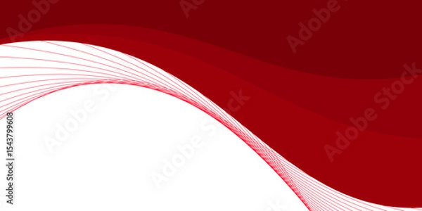 Fototapeta Vector red line background curve element with white space for text and message design, overlapping layers, vector