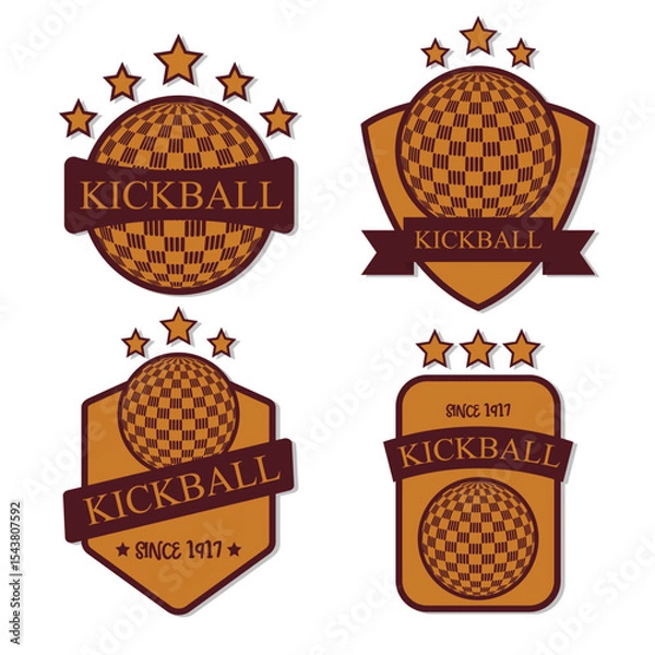 Obraz kickball logo badges design vector flat isolated illustration