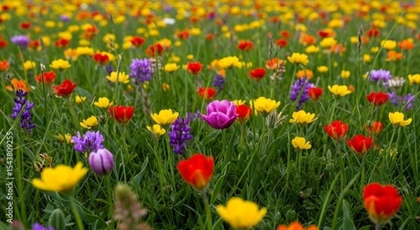 Fototapeta Wildflower meadow in full bloom