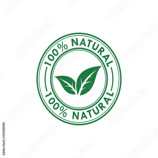 Obraz 100% percent natural vector  logo ICON