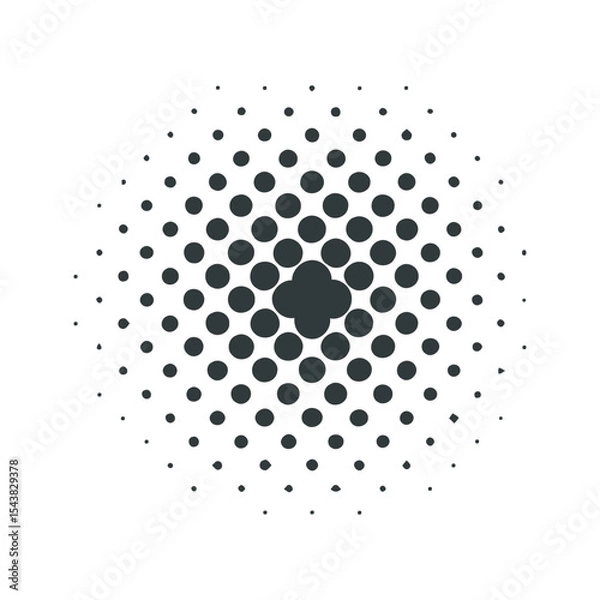 Fototapeta Circular halftone pattern with varying dot sizes