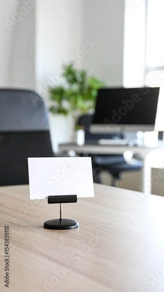 Fototapeta Blank card with modern office desk.