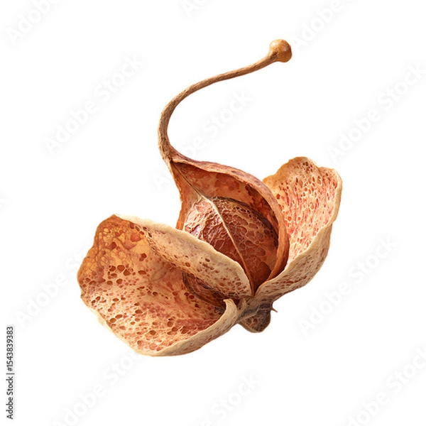 Fototapeta Close up of a unique dried flower seed pod.