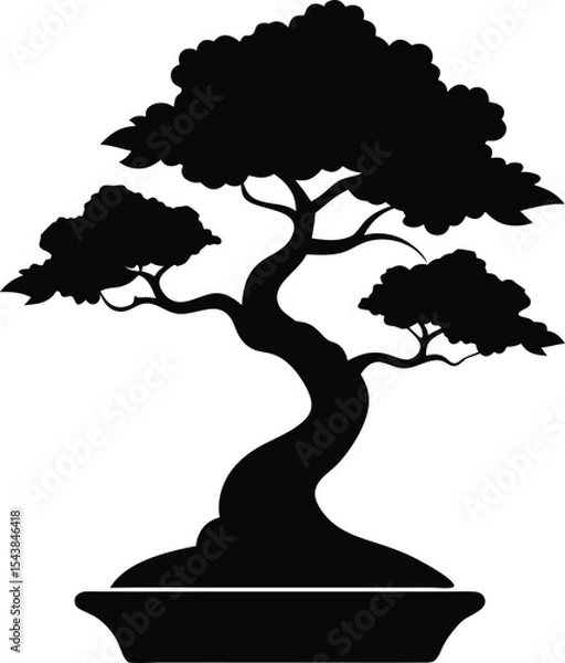 Fototapeta bonsai tree icon, bonsai tree line art - simple line art of bonsai tree, perfect for bonsai tree logos and icons