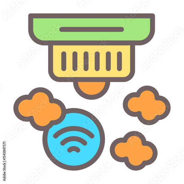 Obraz Smart Smoke Detector Vector Icon