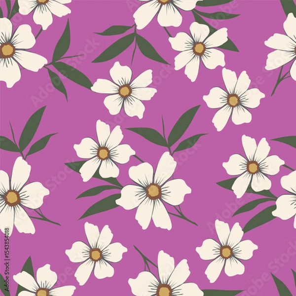 Fototapeta textile design with beautiful decorative flowers pattern image