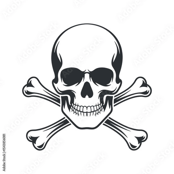 Fototapeta Vintage style skull and crossbones graphic design element