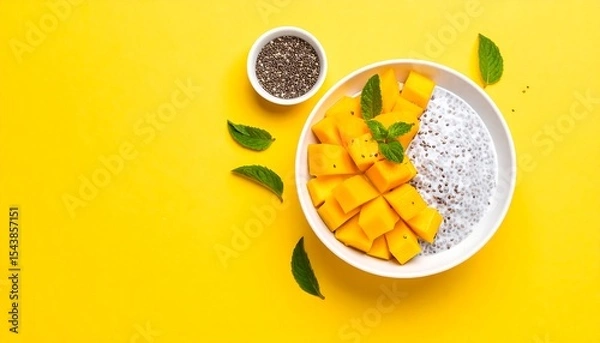 Obraz Mango Chia Pudding Bowl.