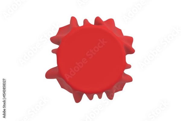 Fototapeta Single bar table with cloth isolated on white background. Round one leg desk. Furniture for cafe. Top view. 3d render