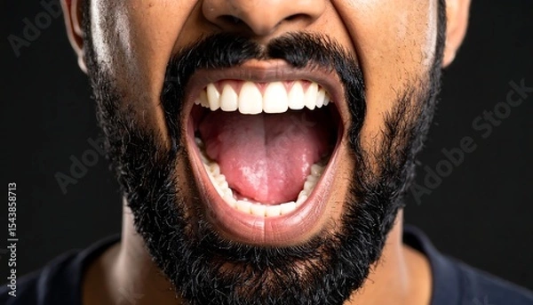 Obraz Mans Angry Open Mouth Closeup.
