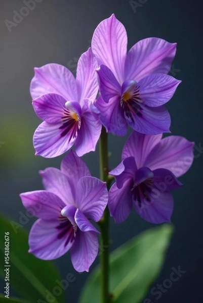 Obraz Delicate petals of anggrek violet flowers softly unfolding , nature, soft, anggrek violet