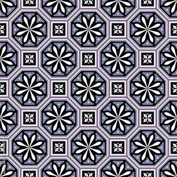 Obraz Batik pattern. Texture for traditional clothes Malaysia and Indonesian style. Seamless Javanese wallpaper. Motifs background. Vintage tile. Abstract floral endless. Damask. vector illustration