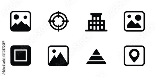 Obraz gallery icon set single image for website use

