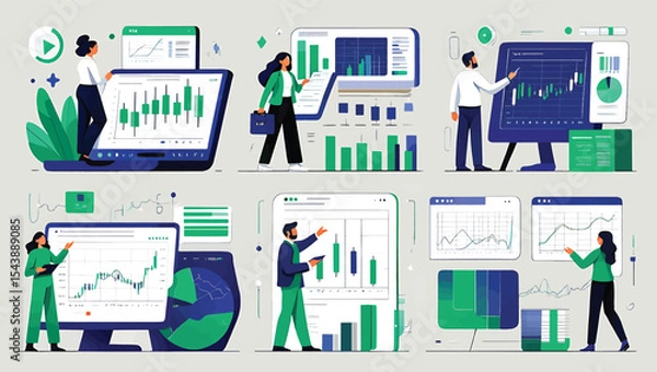 Fototapeta Data Analysis Business Intelligence & Insights Visualization