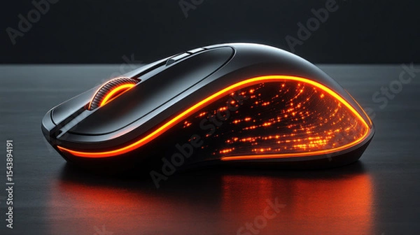 Fototapeta Sleek, illuminated computer mouse