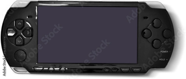 Fototapeta A handheld gaming device with a large screen and control buttons for interactive entertainment.