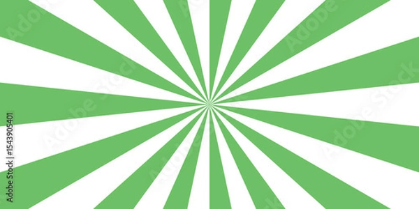 Fototapeta Pale green Sunburst for the background. Sunrise sunbeam element spiral striped illustration sunray template. Green sunburst twist pattern background. Vector Starburst Design with a Shimmering