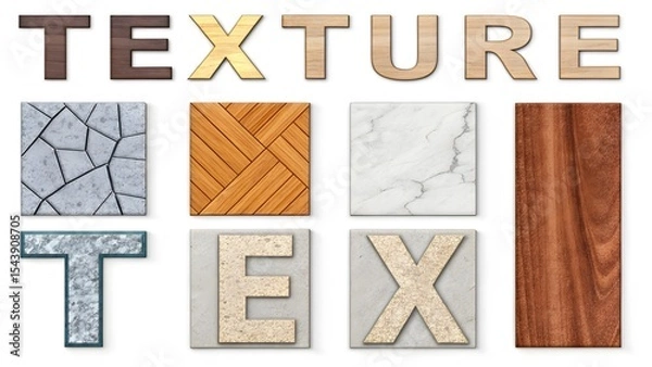 Obraz Texture Samples: Stone, Wood, and Tile